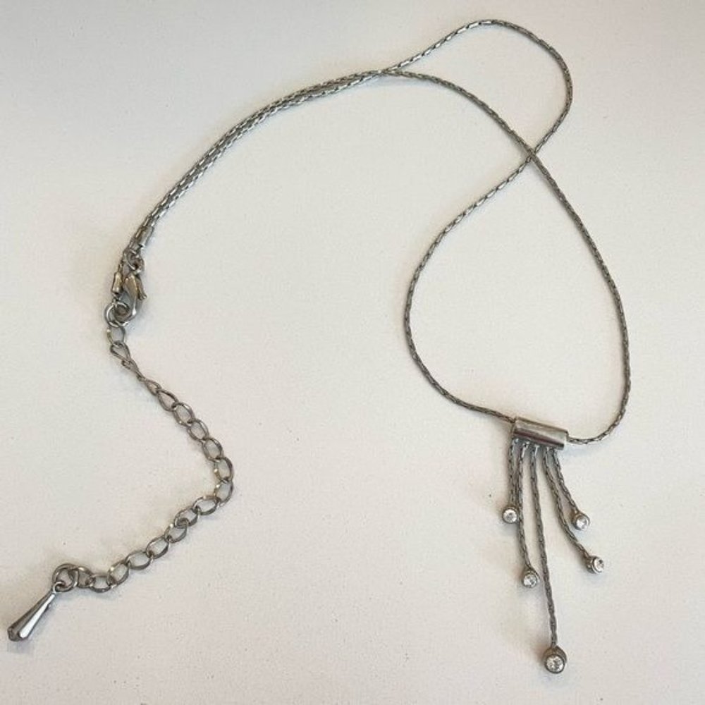 3 For $10! Silver with Rhinestones Necklace
